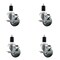 Service Caster 3'' Gray Poly Swivel 1-1/2'' Expanding Stem Caster Set with Brake, 4PK SCC-EX20S314-PPUB-TLB-112-4 - alternate 1